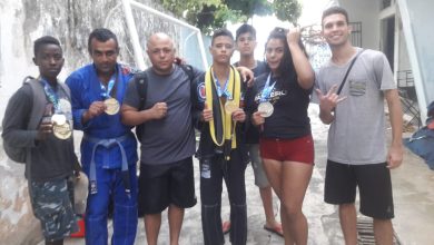 Equipe de Mangaratiba do Projeto Social de Apoio ao Jovem de medalhista no Carioca de Jiu-Jitsu