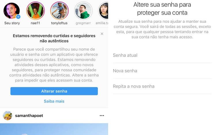 A rede social enviará uma notificação à contas que tiverem seguidores falsos