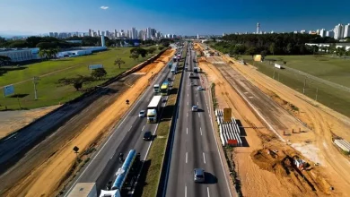 Visão aérea da rodovia Presidente Dutra