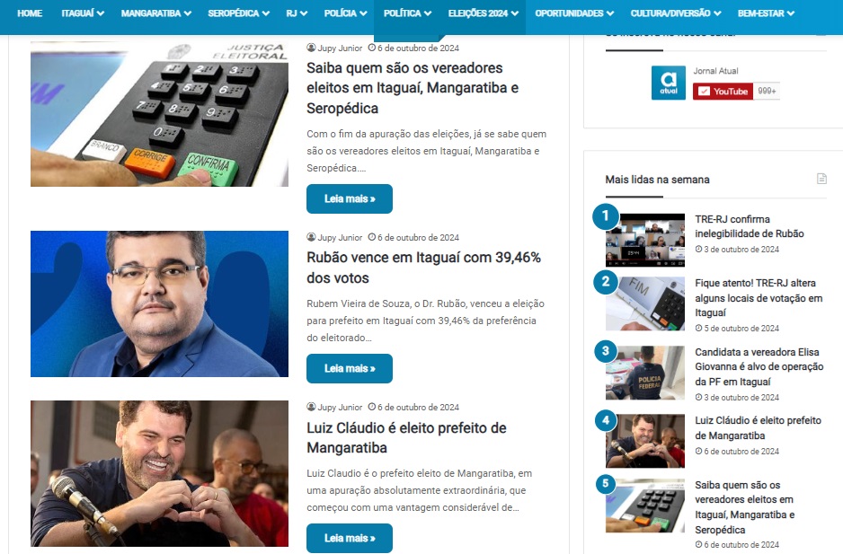 Reprodução da seção do site