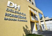 Fachada da DH - Delegacia de Homicídios da Baixada Fluminense