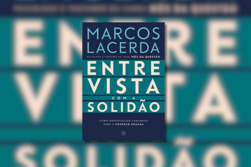 Capa do livro "Entrevista com a solidão" em azul-escuro e verde 