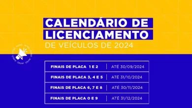 calendário de licenciamento de 2024.