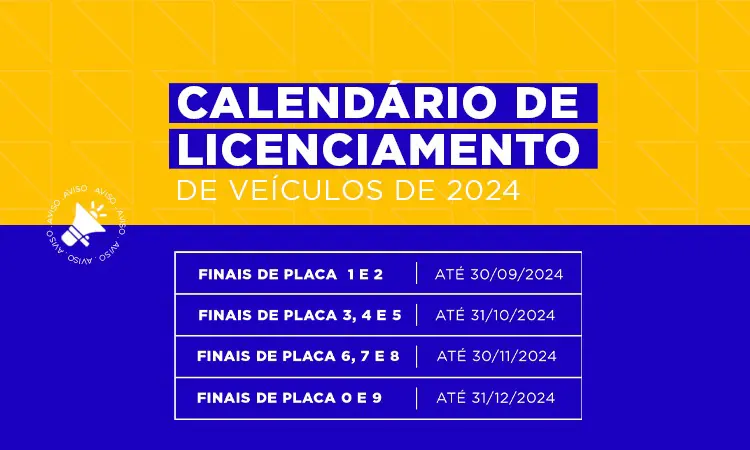 calendário de licenciamento de 2024.