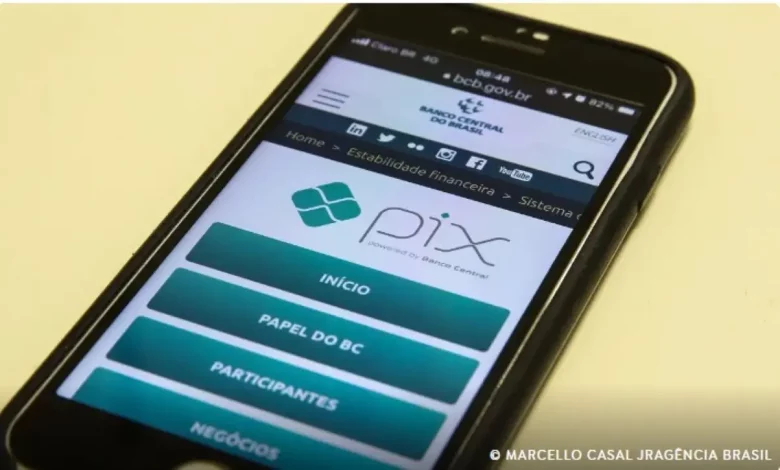 Aplicativo do sistema de pagamentos instantâneos Pix, no smartphone