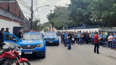 Funcionários fazem paralisação e manifestação na porta da unidade de Itaguaí da Rio+Saneamento (Foto: Reprodução internet)