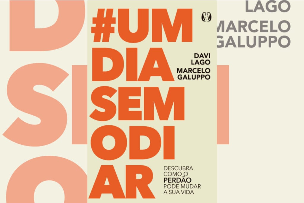 capa do livro "Um dia sem odiar" bege com escritos em laranja