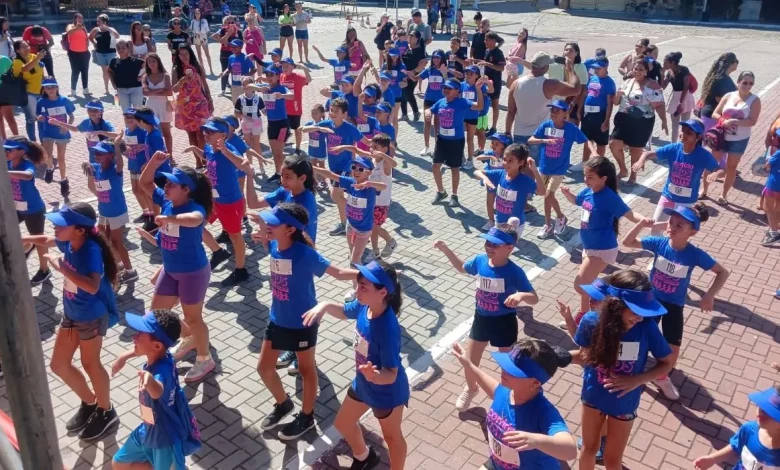 Aquecimento da Corrida Kids em Mangarariba.