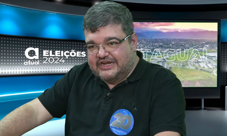 Rubem Vieira durante gravação do Podcast Atual Especial Eleições 2024 (Reprodução internet)