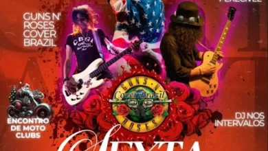 Arte do evento com a banda Guns N’ Roses Cover Brazil