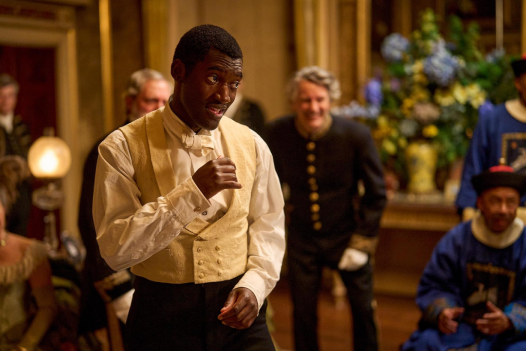 Cena do drama histórico "A Thousand Blows", mostrando um personagem negro em traje vitoriano