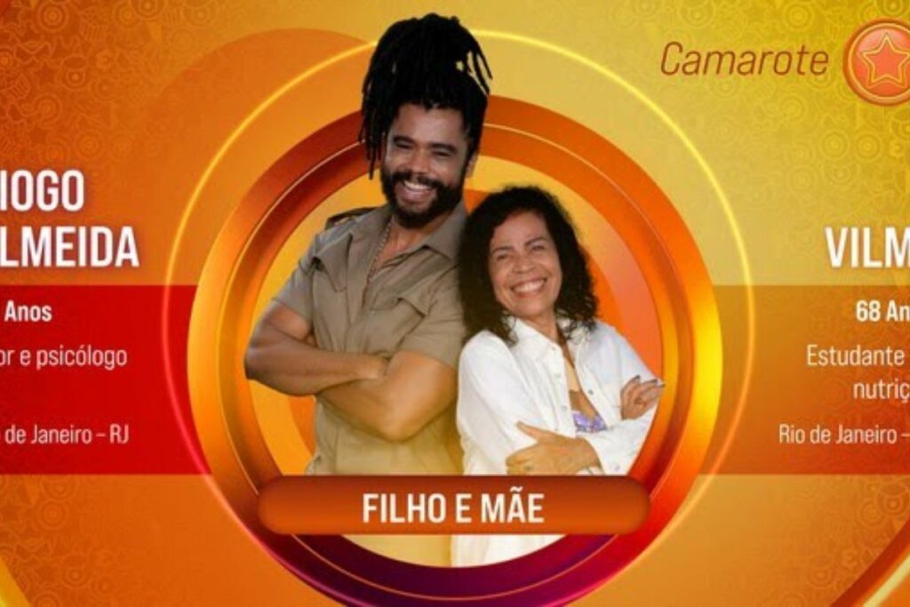 Foto de apresentação de Diogo Almeida e Vilma no BBB25