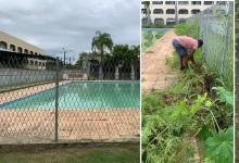 Foto da área da piscina do Ciep 300