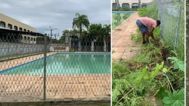 Foto da área da piscina do Ciep 300