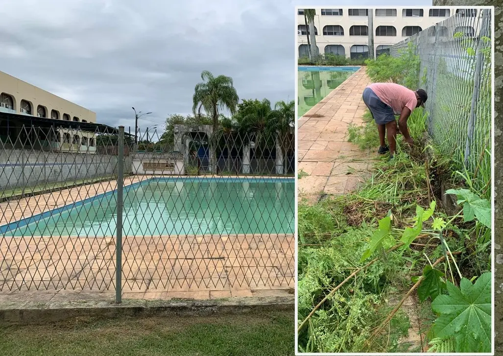 Foto da área da piscina do Ciep 300