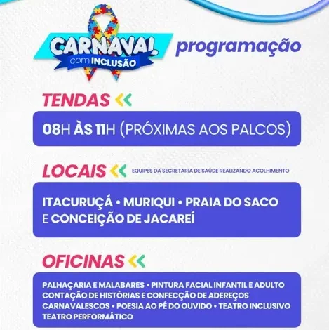 Cartaz com a programação do projeto