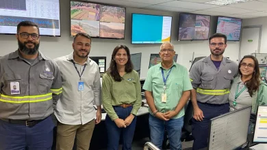 quipe da PortosRio, Vale e Porto Sudeste durante visita técnica ao Centro de Controle Operacional