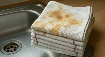 Como limpar pano de prato encardido sem usar água sanitária