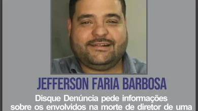 Cartaz com a foto da vítima de assassinato