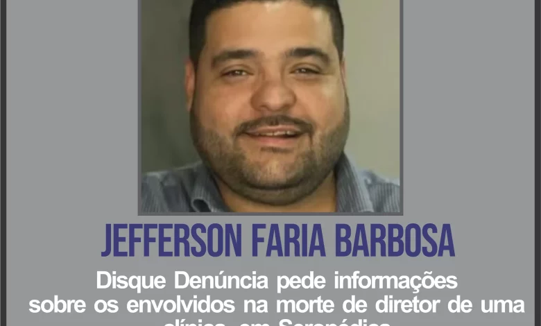 Cartaz com a foto da vítima de assassinato