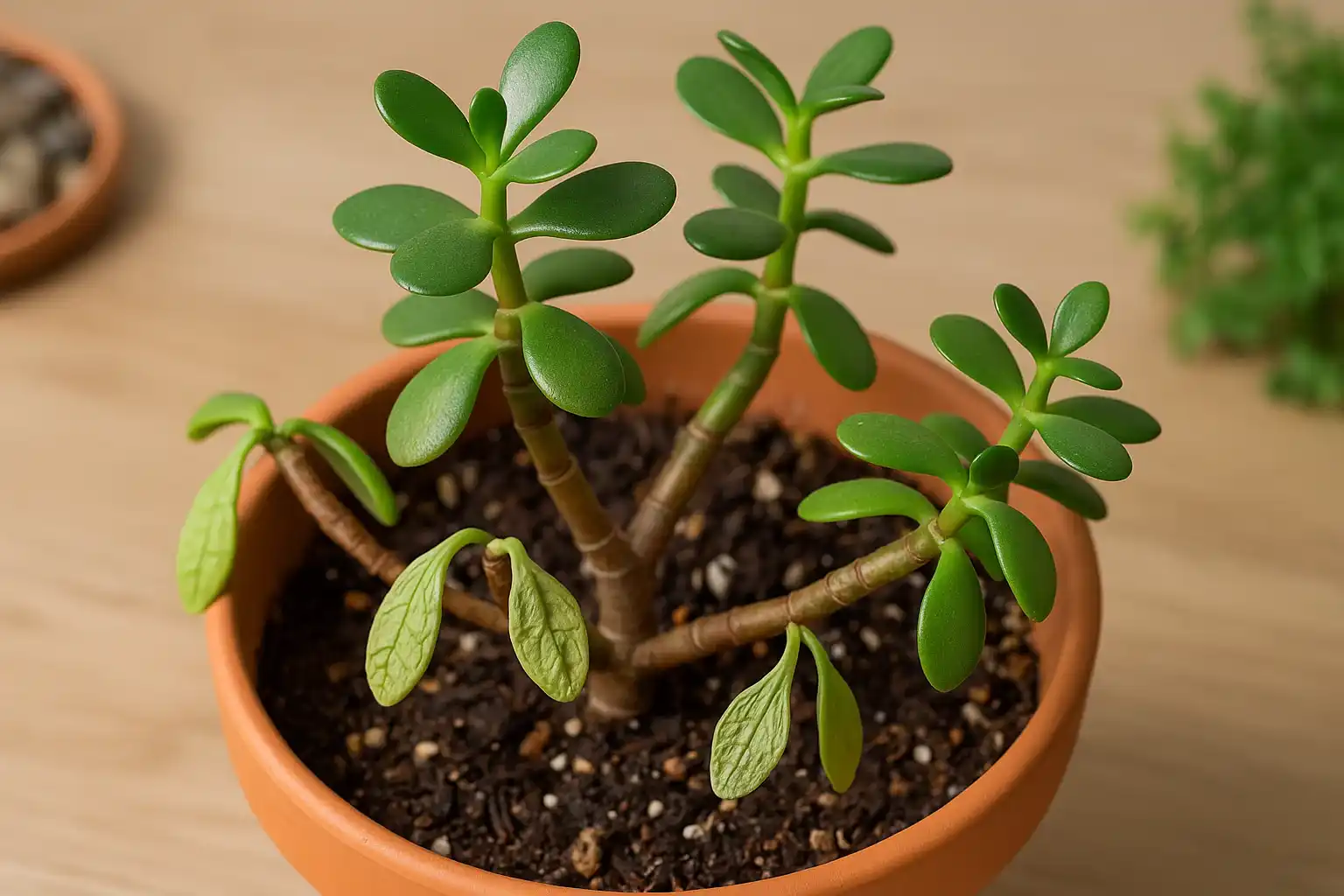 Planta jade 2 ações para recuperar folhas caídas ou enrugadas