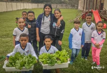 Alunos da Escola Municipal Marianilde Siqueira, em Itaguaí