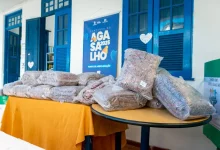 Cobertores arrecadados na Campanha do Agasalho