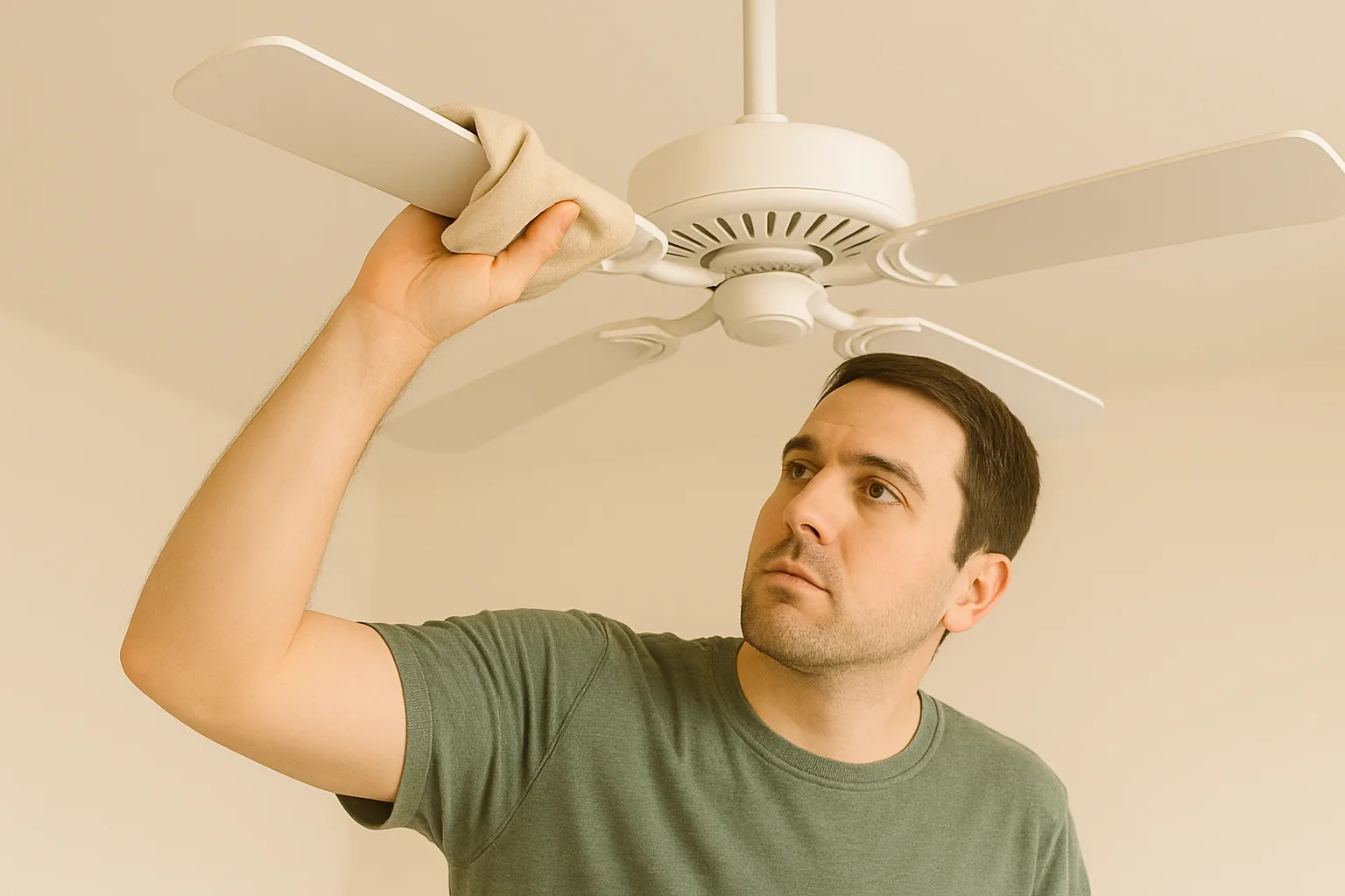 Limpe o ventilador de teto sem espalhar poeira com esse truque simples