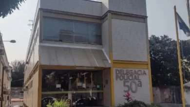Fachada da 50ª Delegacia de Polícia (Itaguaí), responsável pela operação que prendeu 11 pessoas