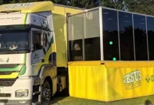 Unidade móvel da Junta de Missões Nacionais, equipada para atendimentos de saúde e cidadania