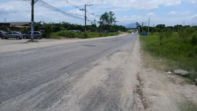 Trecho inacabado da Reta de Piranema, próximo ao trevo de Itaguaí