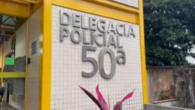 Fachada da 50ª Delegacia de Polícia Civil (Itaguaí), responsável pela prisão do homem