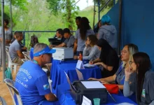 Atendimento do projeto "INSS no Seu Bairro" realizado no bairro Cachoeira II, em Muriqui