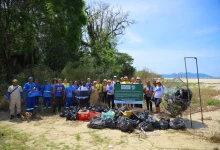 Voluntários participaram do mutirão de limpeza na Praia e Ruínas do Sahy