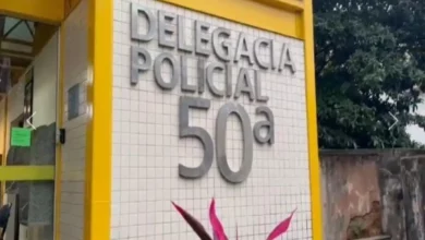 Fachada da 50ª Delegacia de Polícia, em Itaguaí