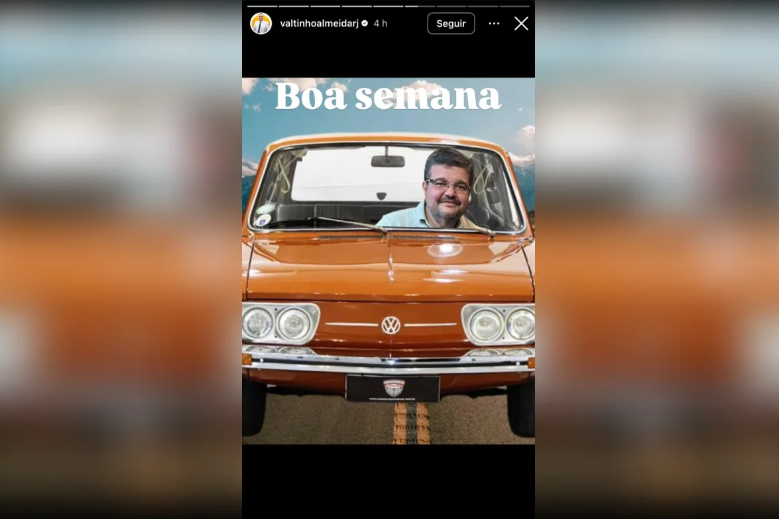 Montagem em rede social do secretário Valtinho Almeida sugere influência de Rubão em Brasília (Foto: captura de tela).