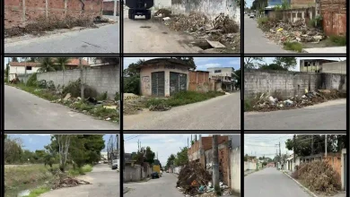 trata-se de um mosáico de fotos de ruas com entulhos em diferentes bairros de Itaguaí