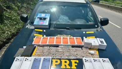 A PRF apreendeu celulares de última geração, medicamentos e outros produtos contrabandeados
