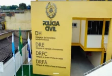 Fachada da Delegacia de Homicídios da Baixada Fluminense