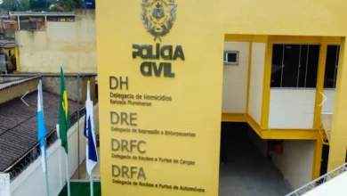 Fachada da Delegacia de Homicídios da Baixada Fluminense