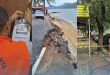 Defesa Civil de Itaguaí realiza interdições em Itaguaí após fortes chuvas (FOTOS: REPRODUÇÃO).