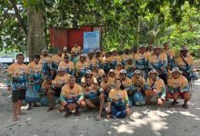 Pescadores artesanais de Mangaratiba e Itaguaí durante a entrega dos kits de proteção