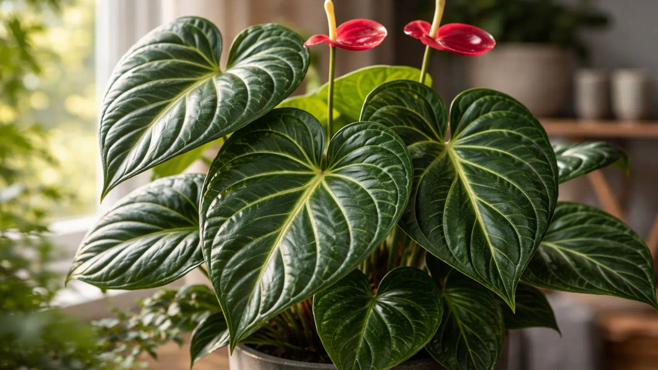 Dependendo da luz, as nervuras do antúrio se apagam ou se destacam de forma definitiva