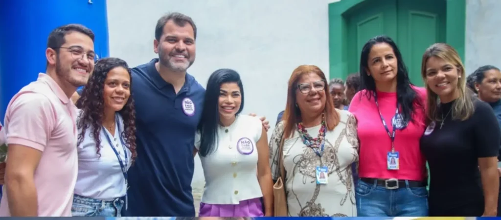 refeito Luiz Cláudio, vice-prefeito Lucas Venito e a primeira-dama Marcela Ribeiro participam da ação