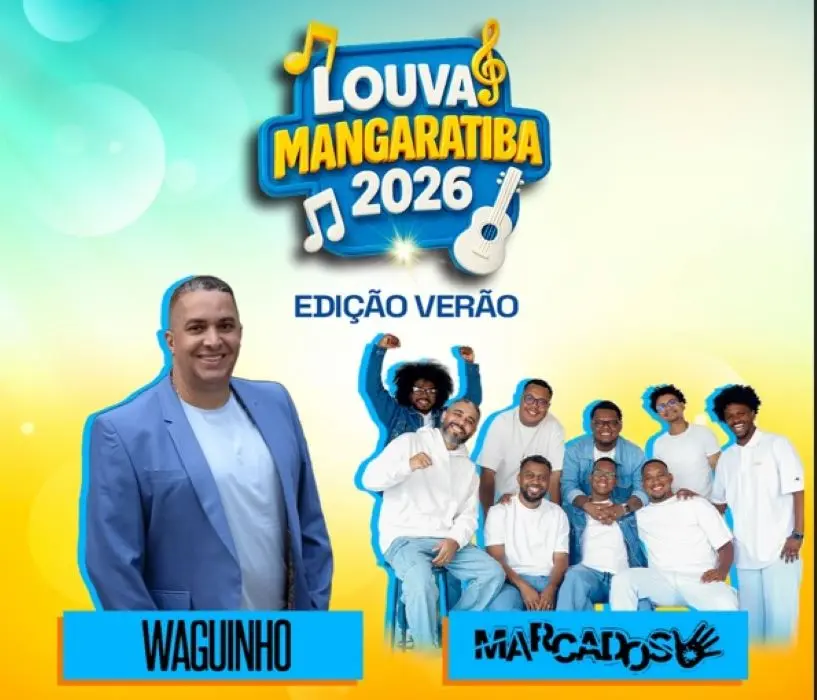 Arte de apresentações de Waguinho e do grupo Marcados
