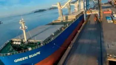 Navio atracado no terminal Sepetiba Tecon