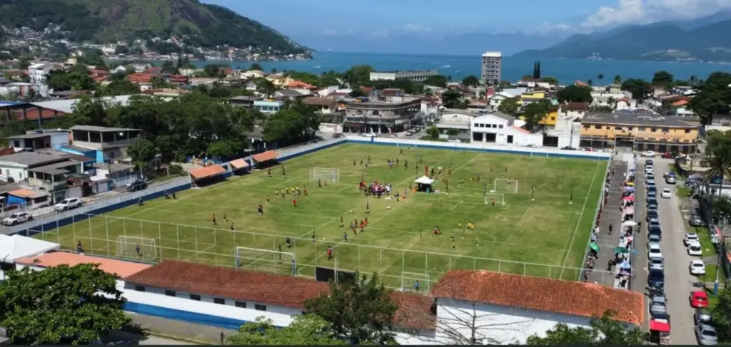 Vista aérea do Estádio da Praia do Saco