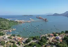 Foto panorâmica da Baía de Sepetiba