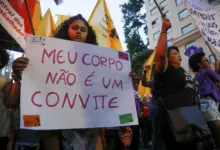 Protesto de mulheres contra o assédio