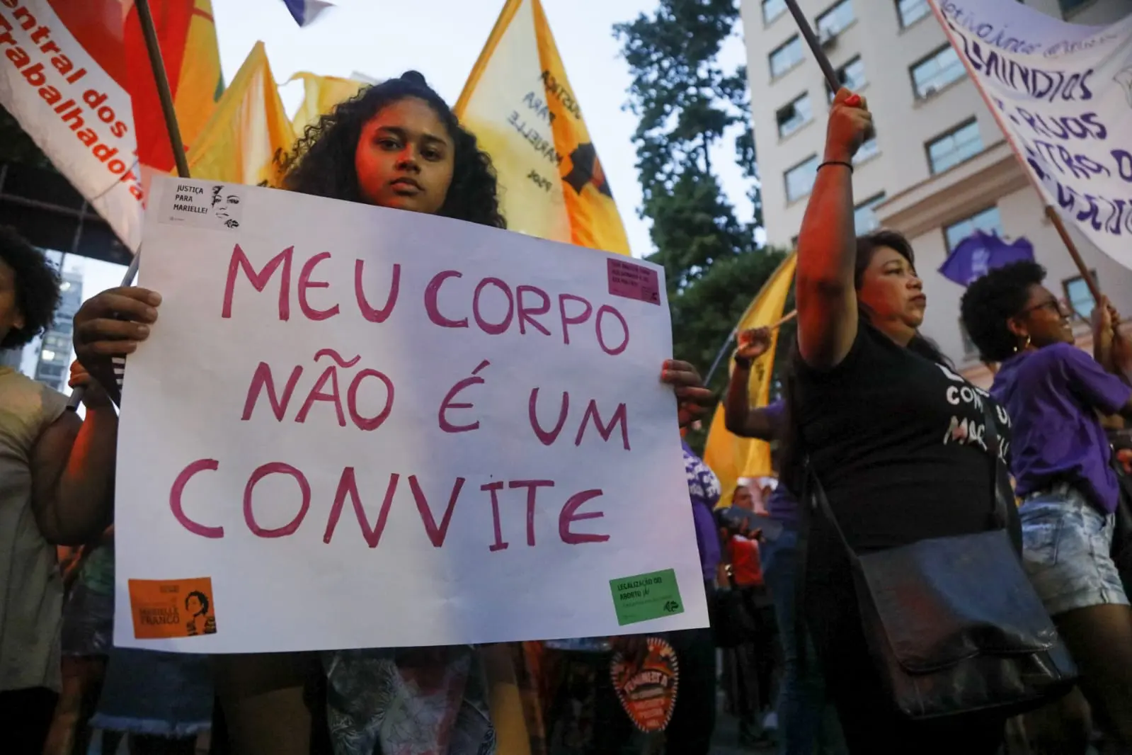 Protesto de mulheres contra o assédio
